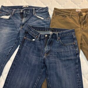 Men’s Jeans and Tan Fleece-Lined Pants